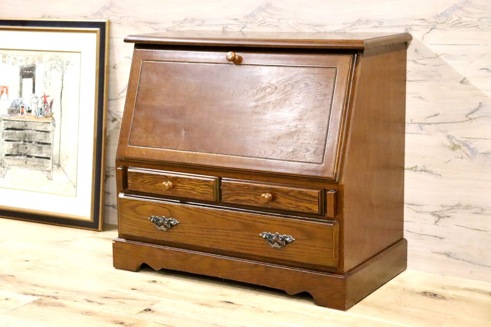 Daisukeさま専用R465 国産 吉川木工 ライティングビューロー、引き出