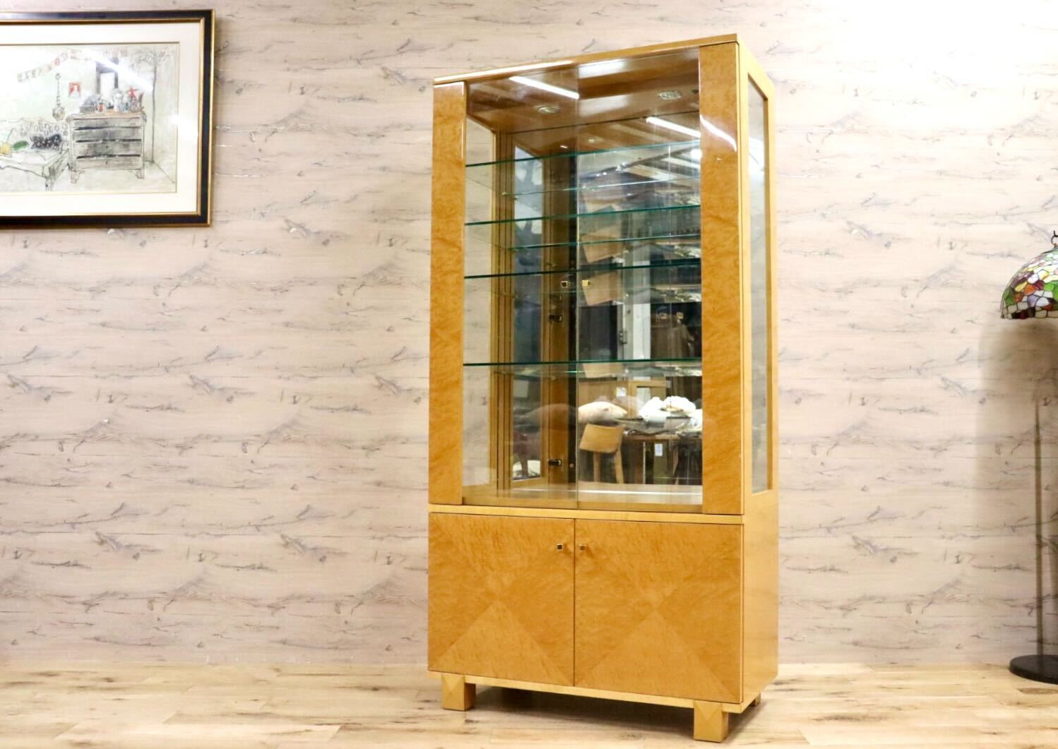 マロン♡ママ」飾り棚 ガラスケース キャビネット キュリオケース