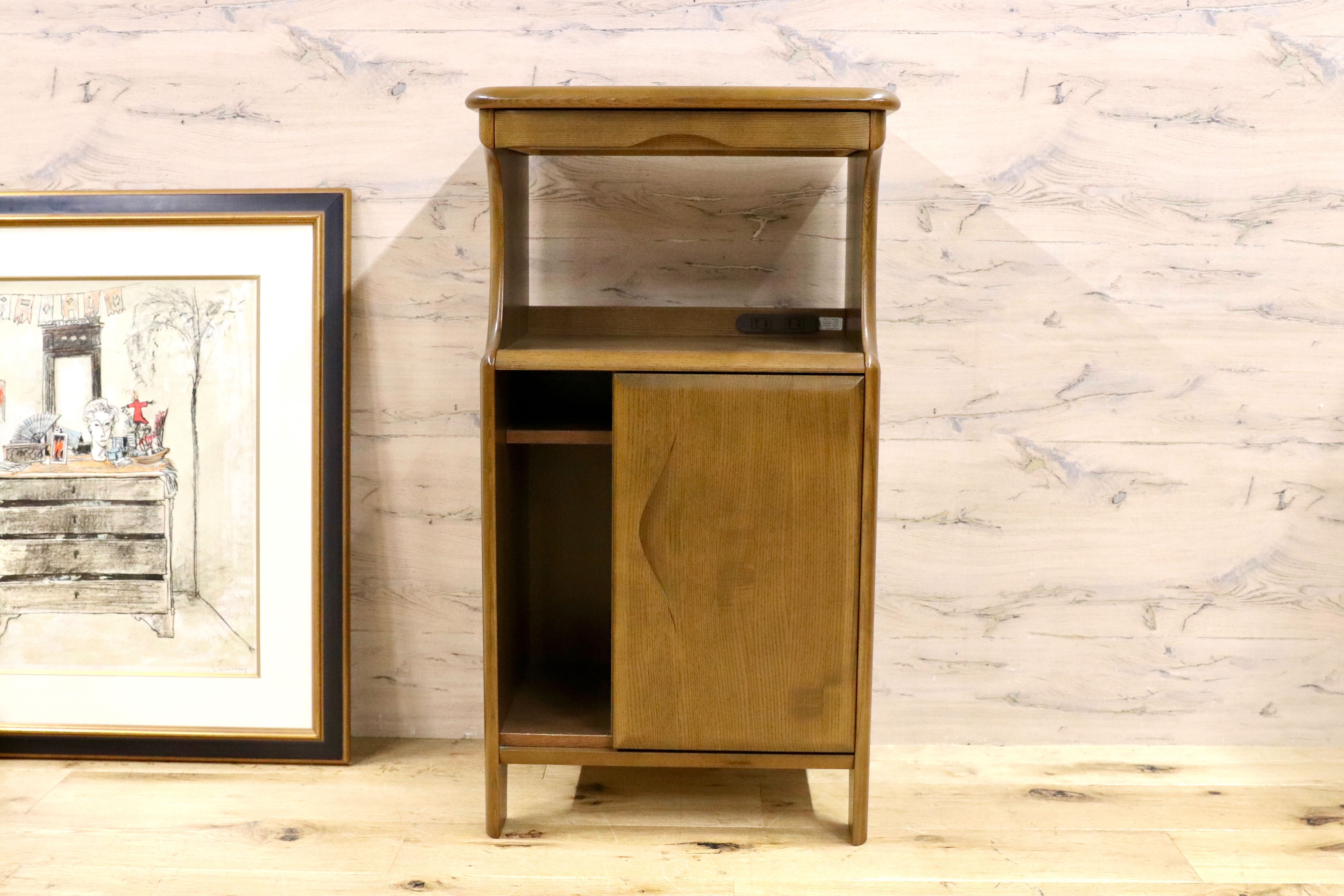 カリモク 小型キャビネットfor FAX プリンター 電話 ベッドサイド