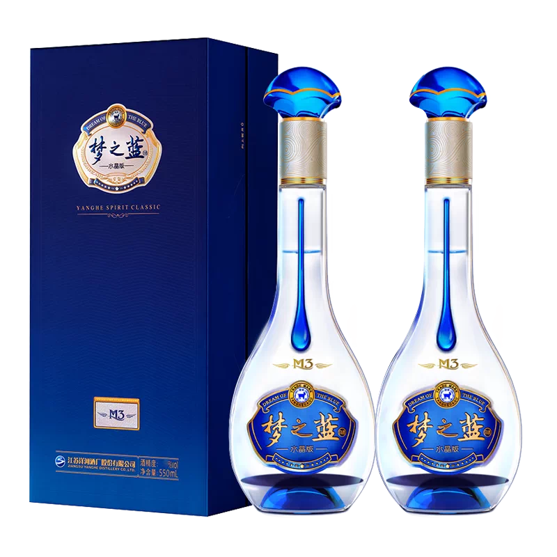 夢之藍 梦之蓝 中国 白酒 M6+ 52% 550ml 洋河大曲 夢之 【新品未開封