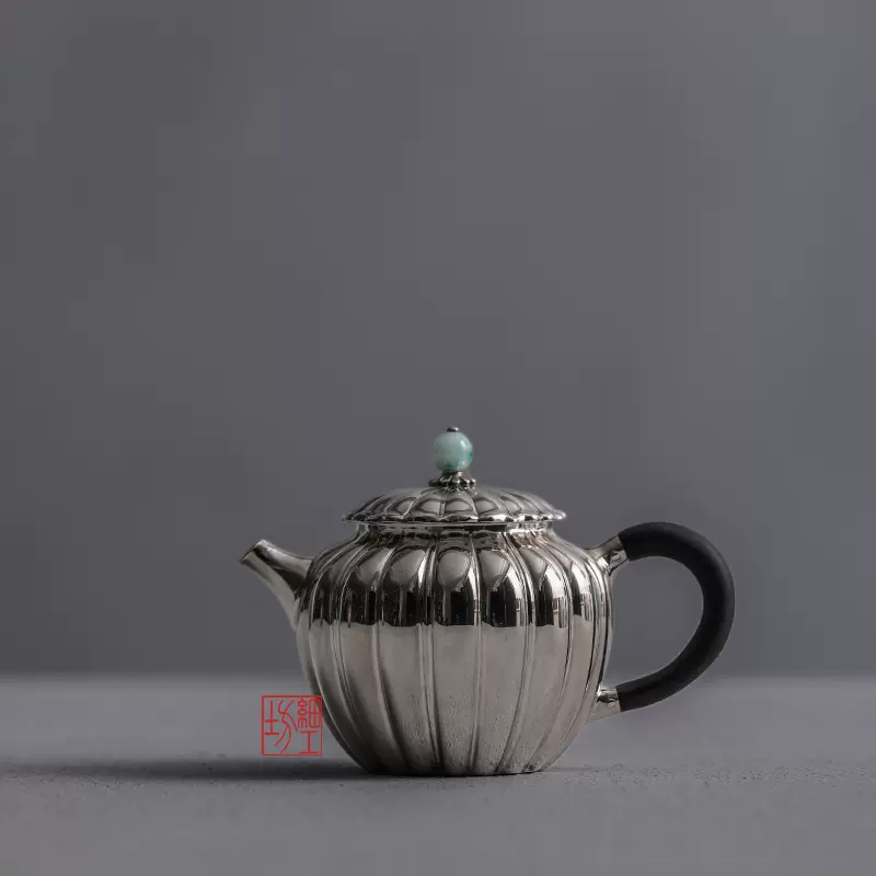 銀製 茶器 茶道具 急須 足銀999 牡丹 金属工芸 【公式通販】