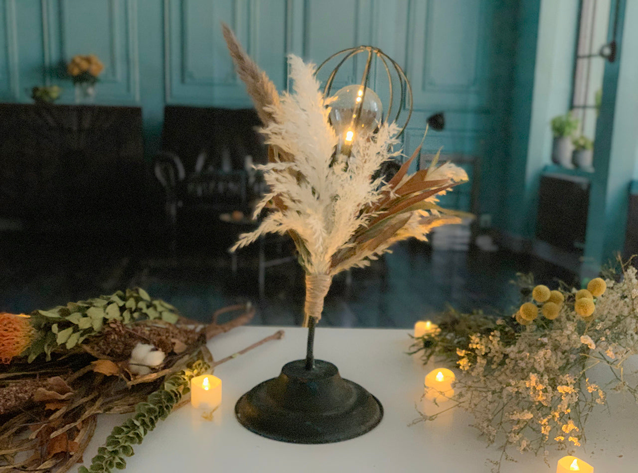 ヴィンテージ】♤ランタン ♧ドライフラワー等 スタンドにどうぞ