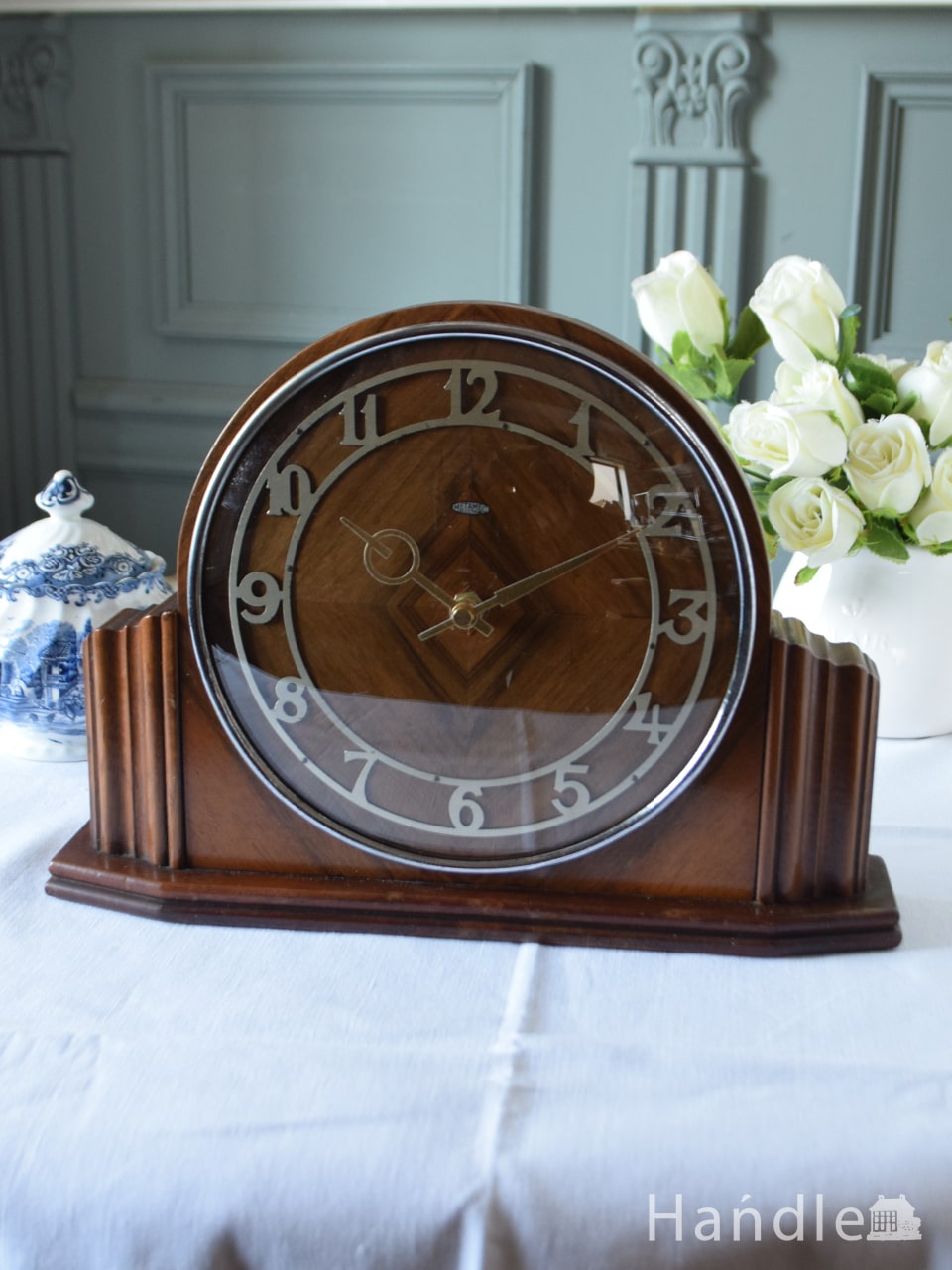 英国のおしゃれな時計、アンティークMETAMEC社の置き時計 イギリス