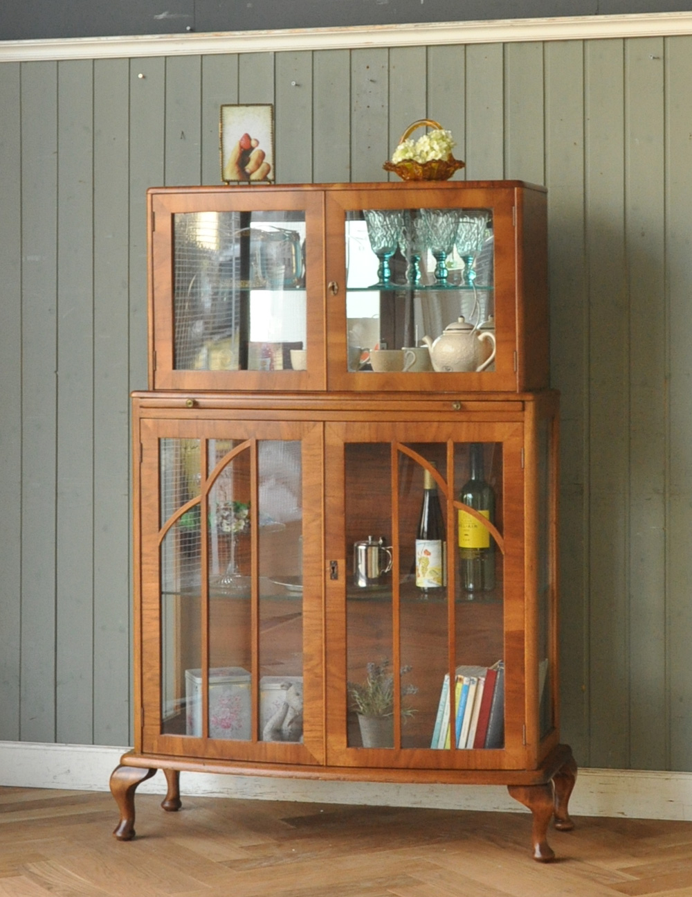 イギリス アンティーク家具 ディスプレイ キャビネット 1930年頃 766A