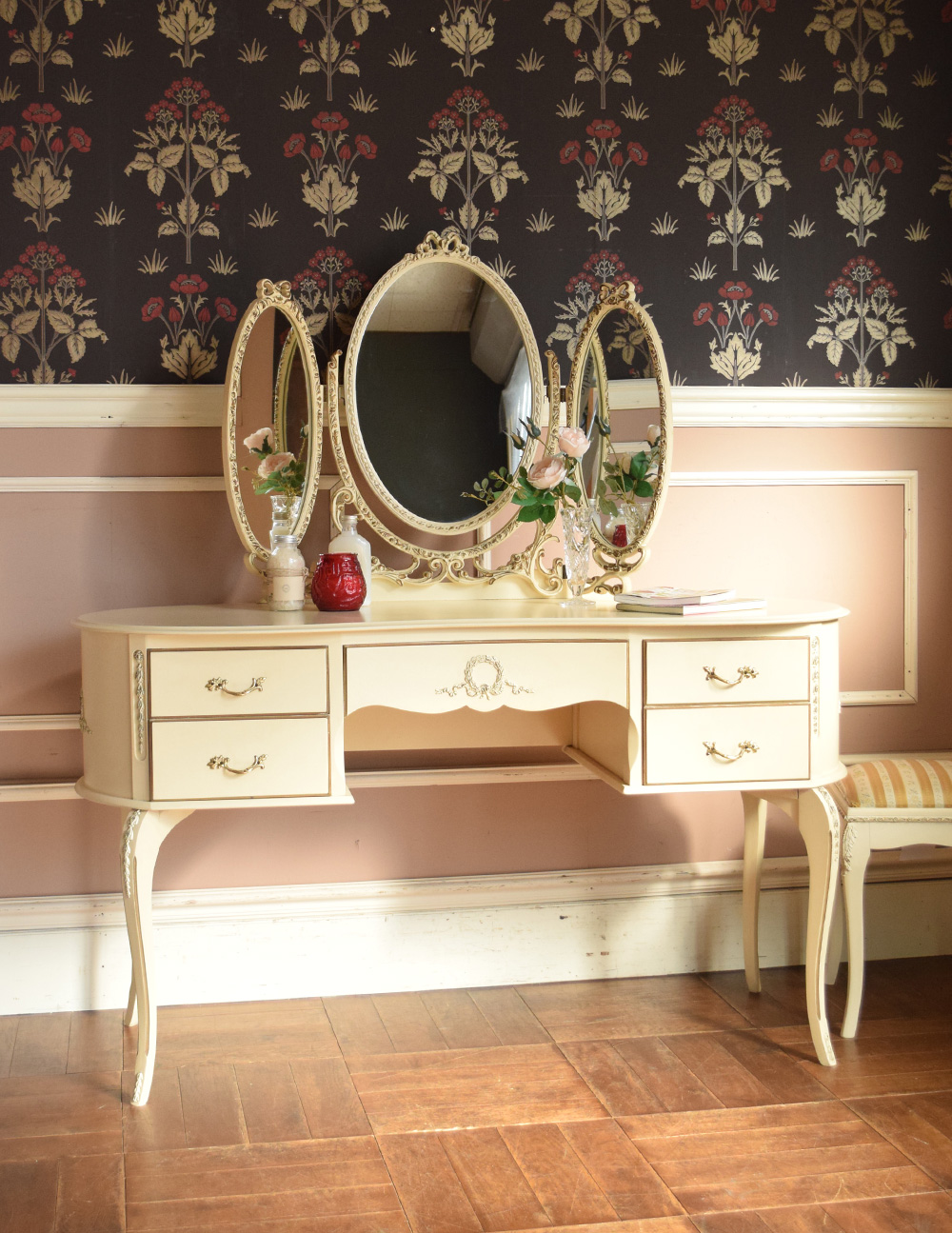 フランスミラードレッサー鏡台ヴィンテージレトロ家具①