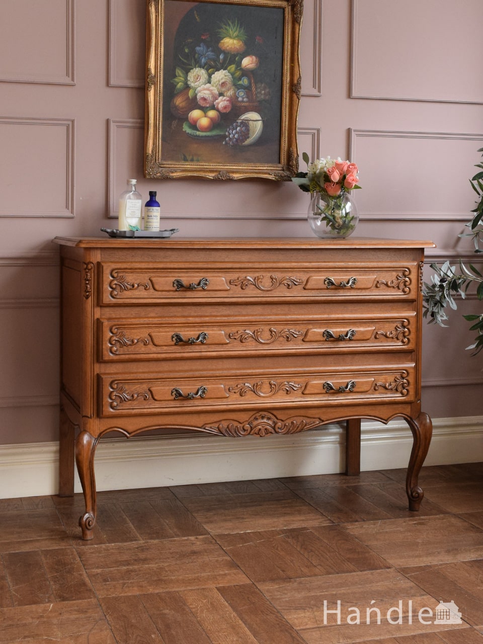 アンティークの素敵なフレンチインテリア、小さな3段チェスト(j-1233