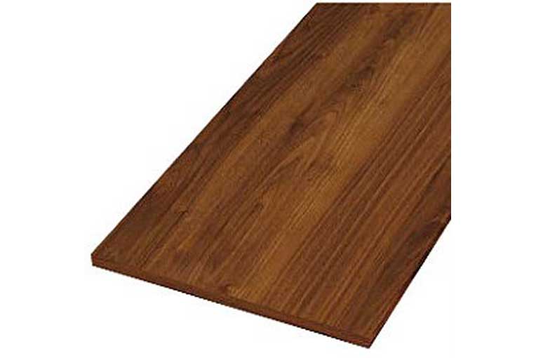 仕上げてる棚板 [厚20mm 糸面] ダークブラウン色 木目ウォールナット柄