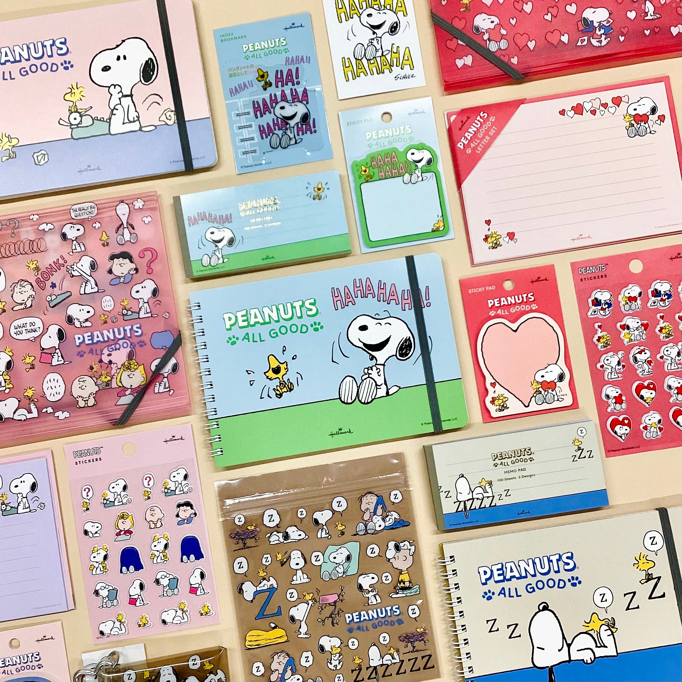スヌーピー LOVE 愛おしむ【Peanuts All Good／横型リングノート】日本