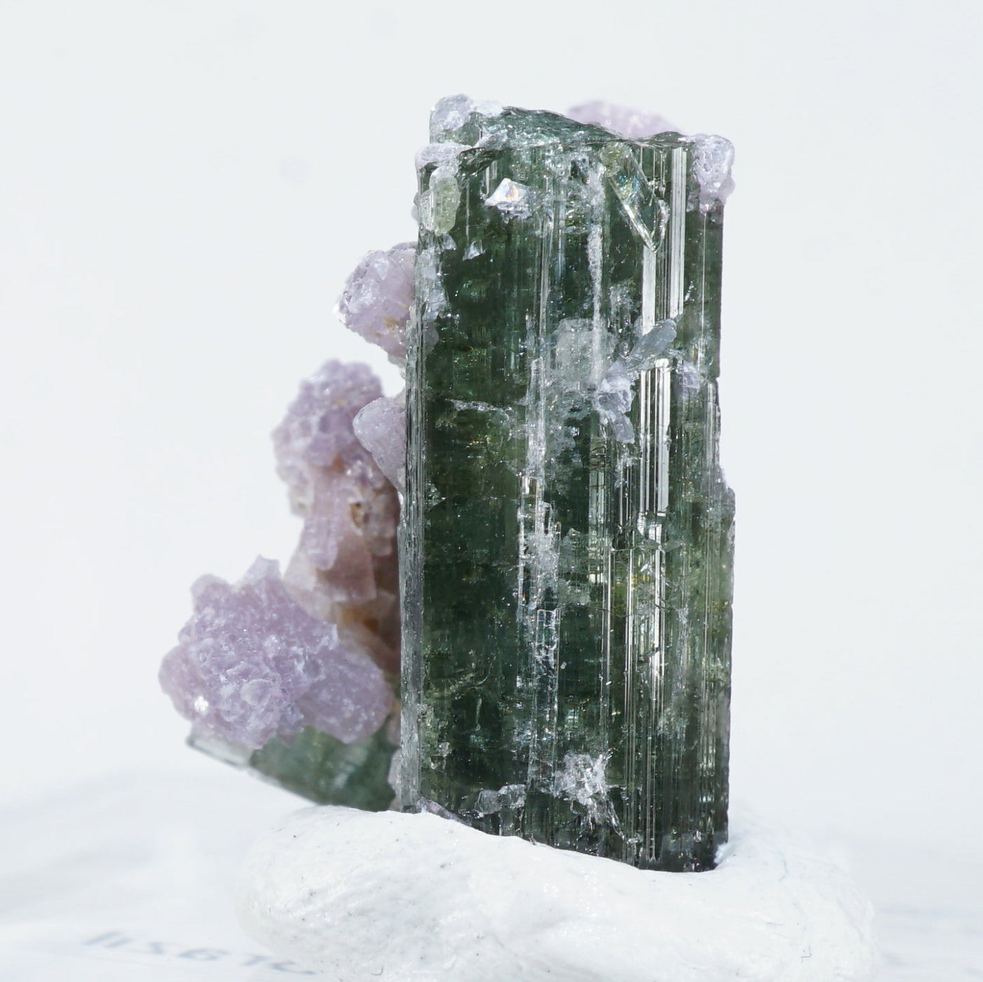 大きな水晶ポイント+レピドライト×グリーントルマリン共生 ブラジル産