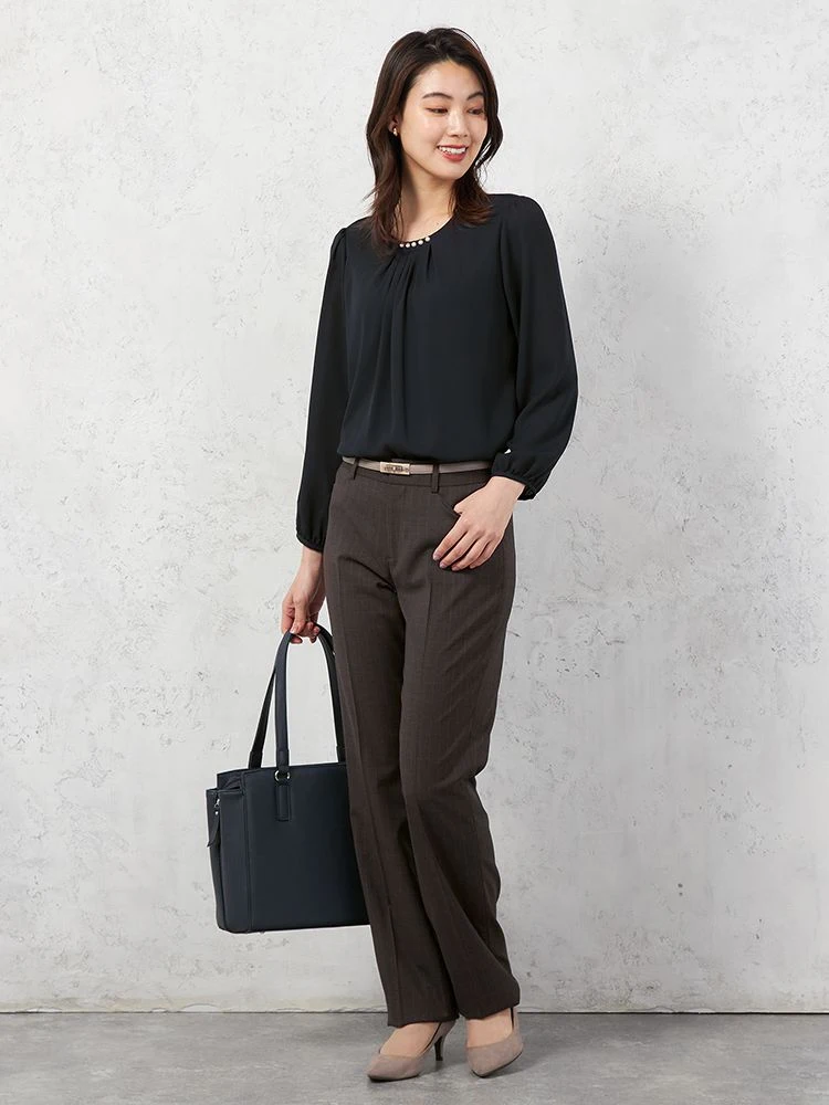 ワイン 【イージーケア】ジョーゼット 2枚重ね パールディティール