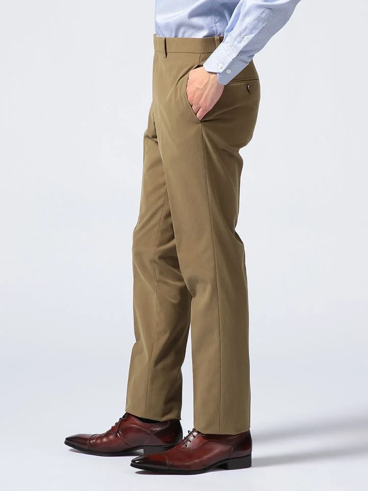 ベージュ 【ウォッシャブル】パンツ ノータック セットアップ 吸汗速乾