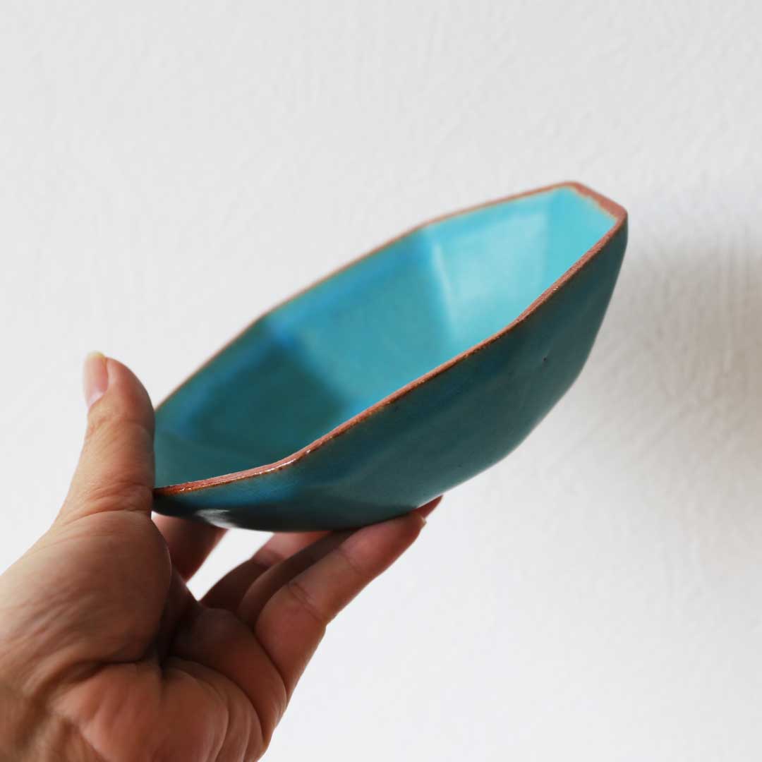 八角鉢 トルコ青 不毅窯（ぶきよう） – 晴れと暮らす