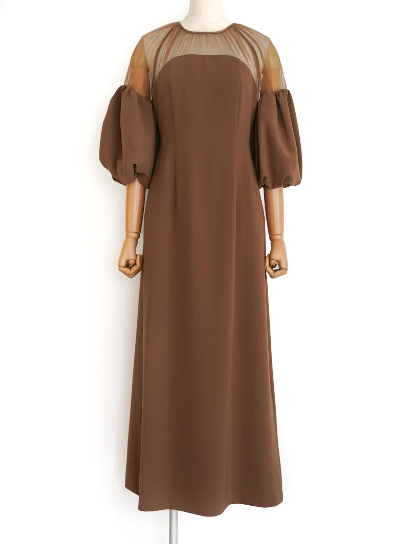 Ameri VINTAGE（アメリ ヴィンテージ）SOUFFLE SLEEVE GEORGETTE DRESS