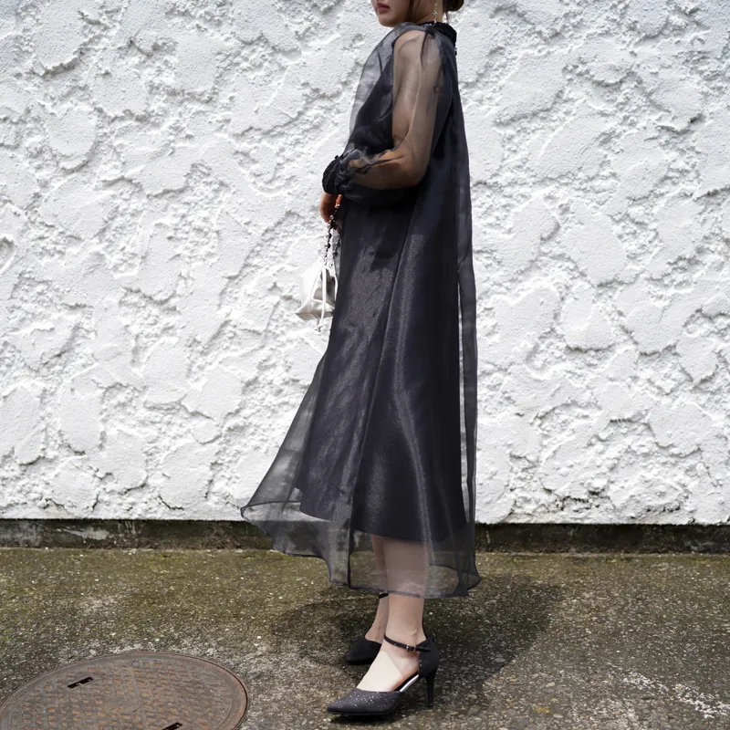 スーツ・フォーマル・ドレス Acka. sheer vest camisole one-piece