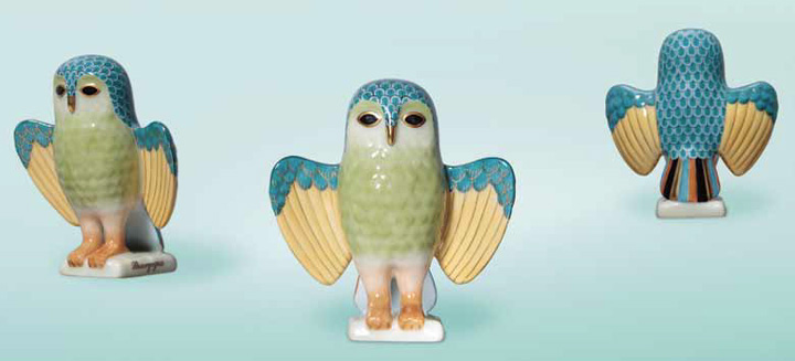 紫ヘレンド 世界のフクロウ （ブルゴーニュ .シチリア）まとめ2点 世界