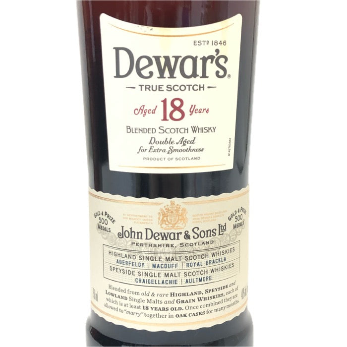 Dewar's デュワーズ18年 未開栓 750ml 40度 ブレンデッド スコッチ