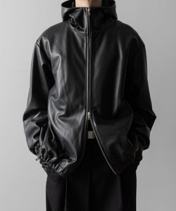 ssstein / シュタイン】LEATHER HOODED SHORT JACKET - DARK CHARCOAL