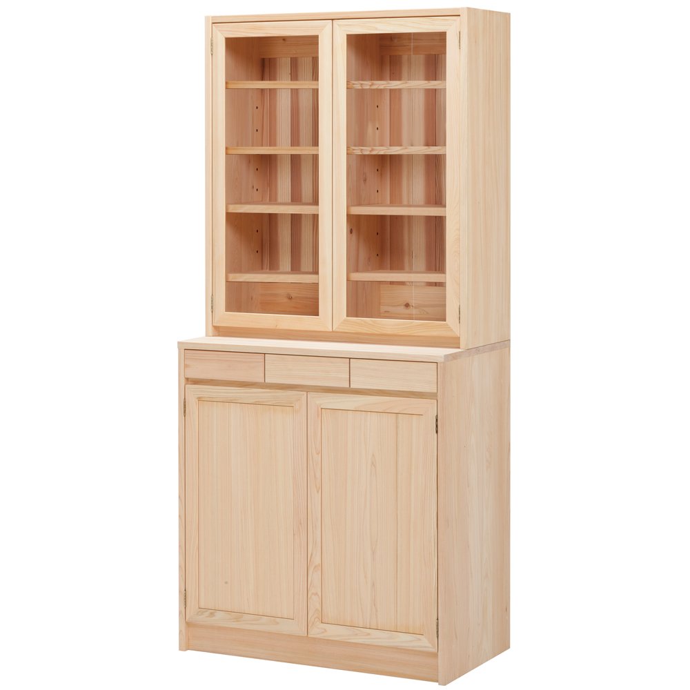 北九州発 カコークラフト工業 食器棚 アンティーク 上下 木製 引き出し