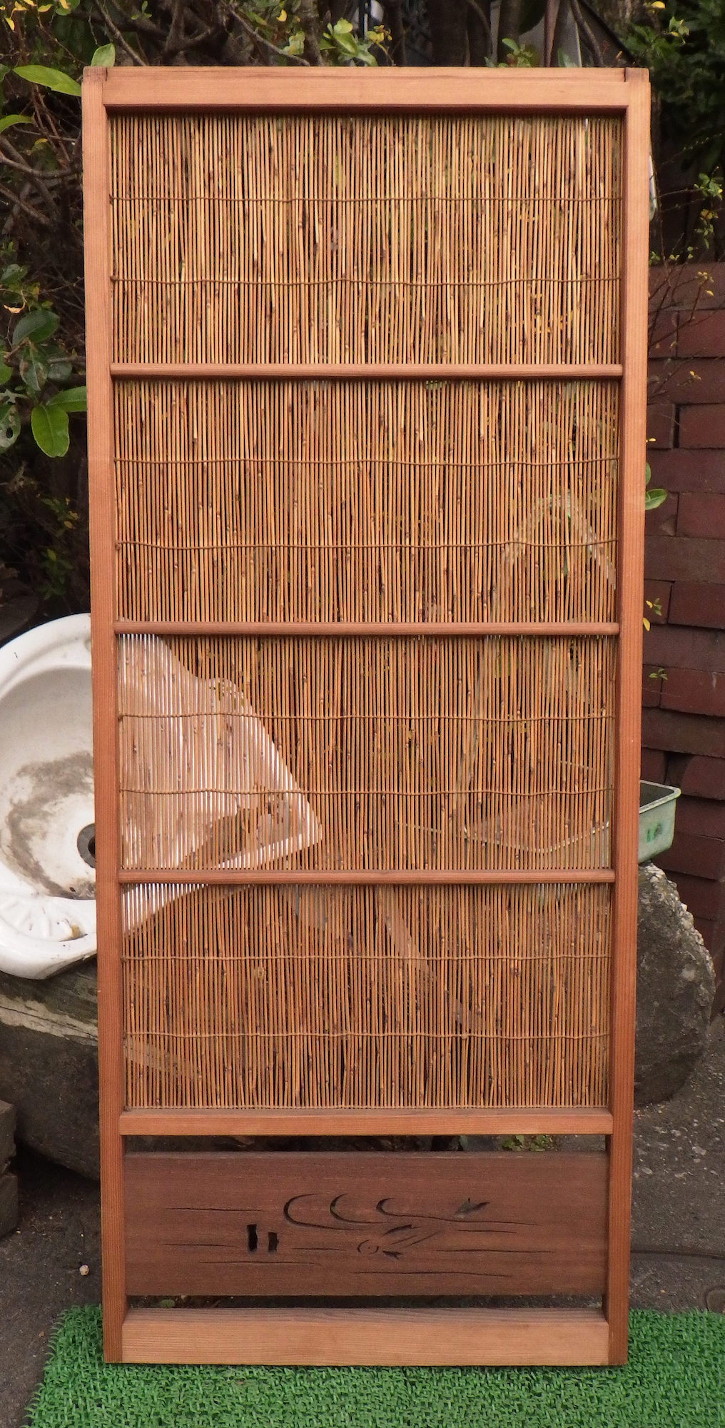 古い建具 窓 1枚 簾戸 すど 葦戸よしど 夏障子 御簾