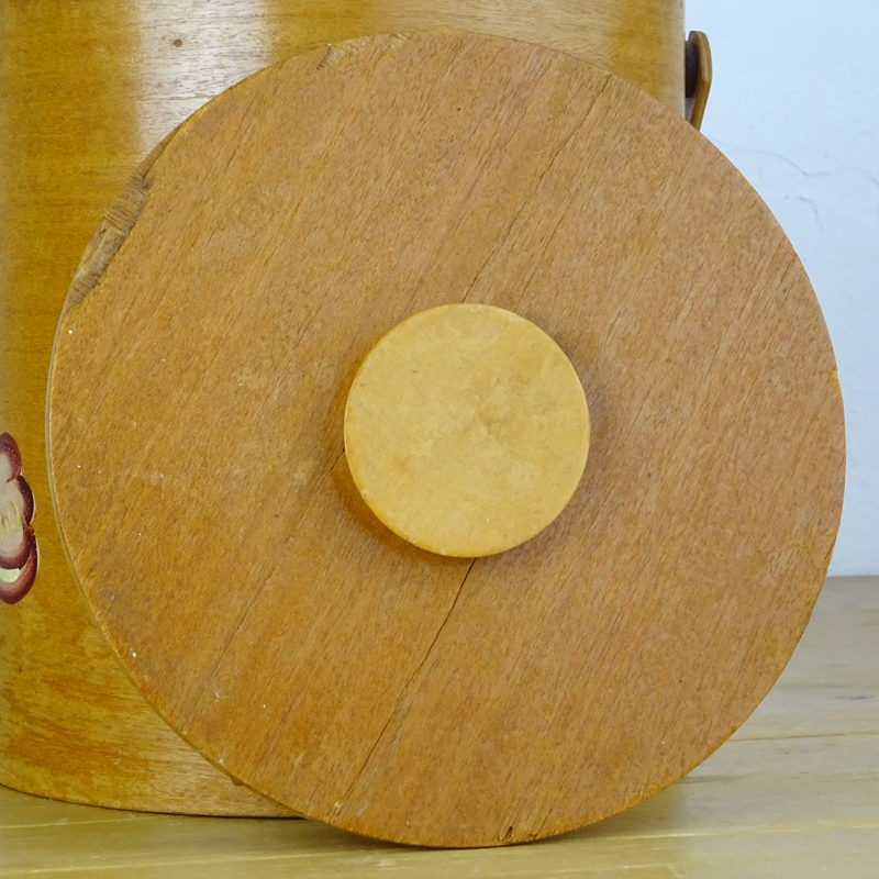 ヴィンテージ 木製クッキージャー ビスケット アンティーク 古道具 USA