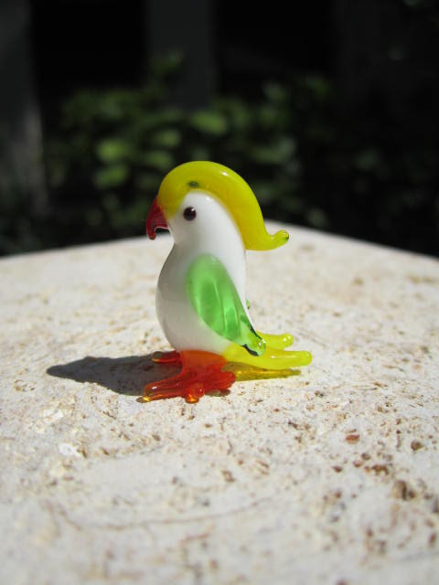 動物のガラス細工 《鳥（バード）》】 オウム イエロー