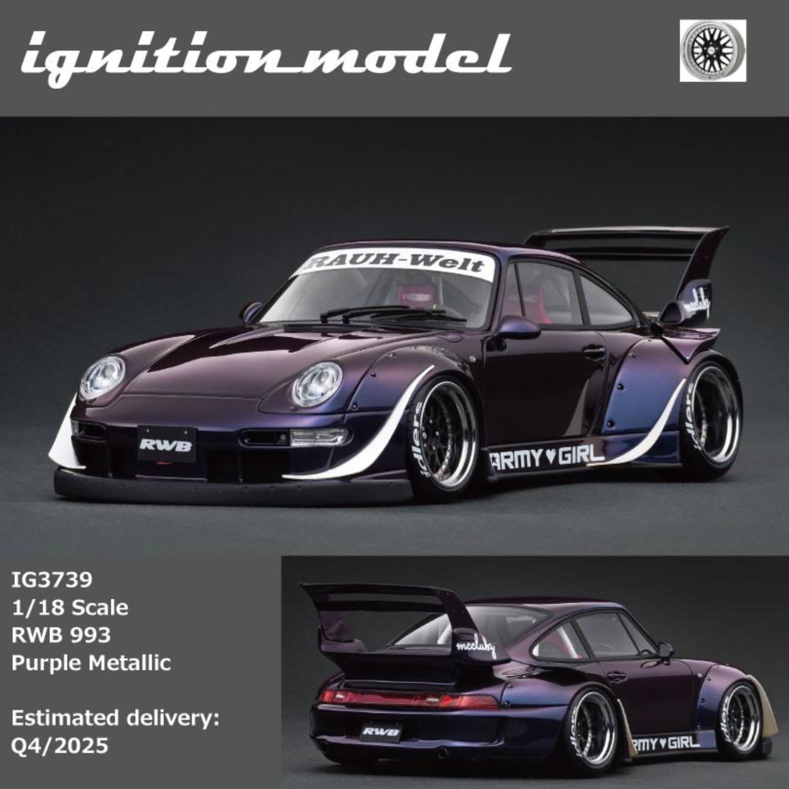 ミニカー ignition model 1:18 RWB purple 1/18 Ignition Model