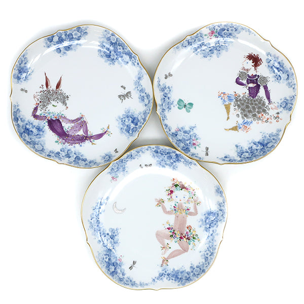 マイセン MEISSEN 真夏の夜の夢 プレート 6枚セット ホワイト×ブルー