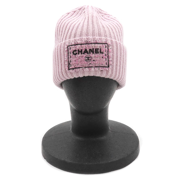 新品 CHANEL 24B ニットキャップ ピンク 新品 CHANEL 24B ニット