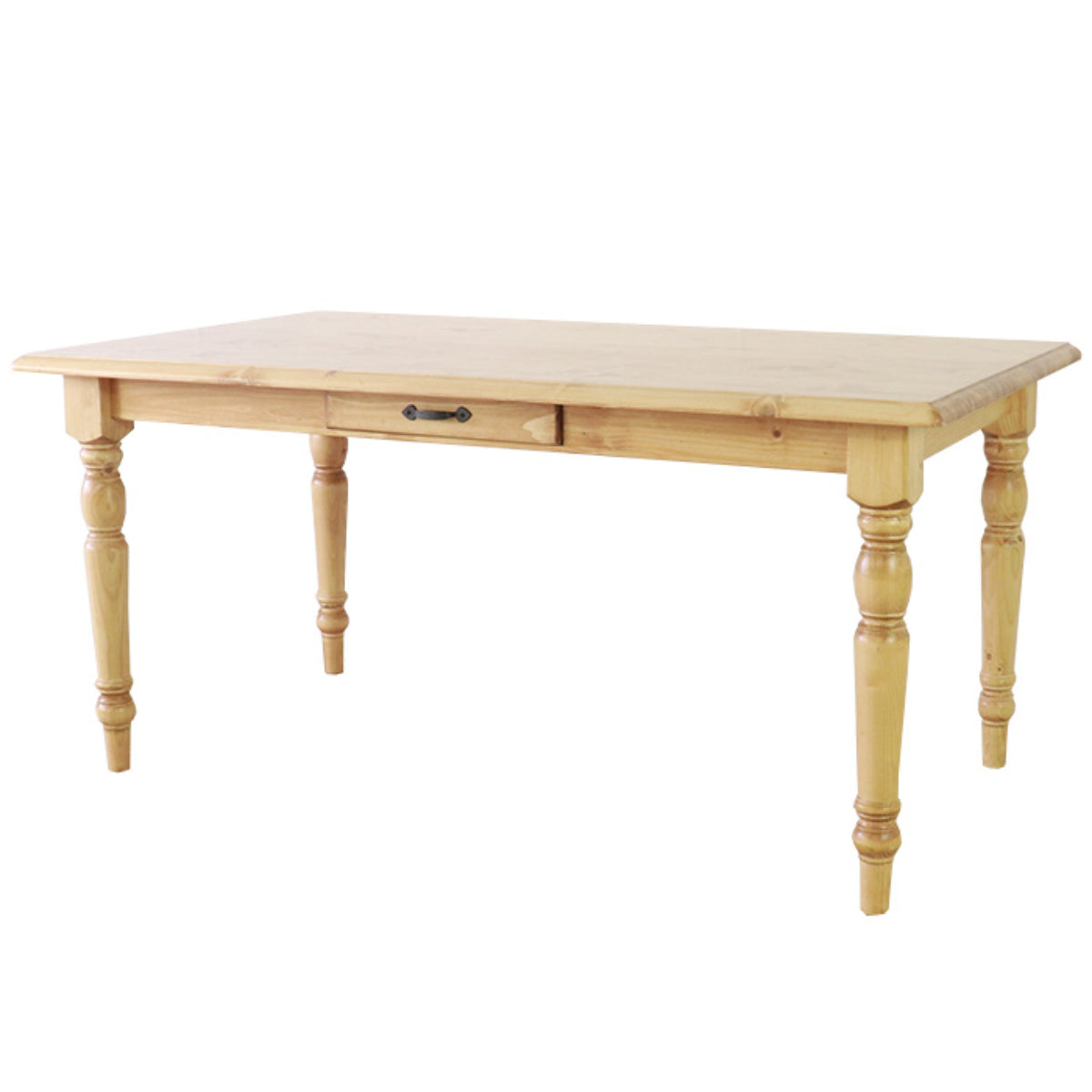 ダイニングテーブル 4人掛け 天然木 カントリー 引き出し付き 幅150cm