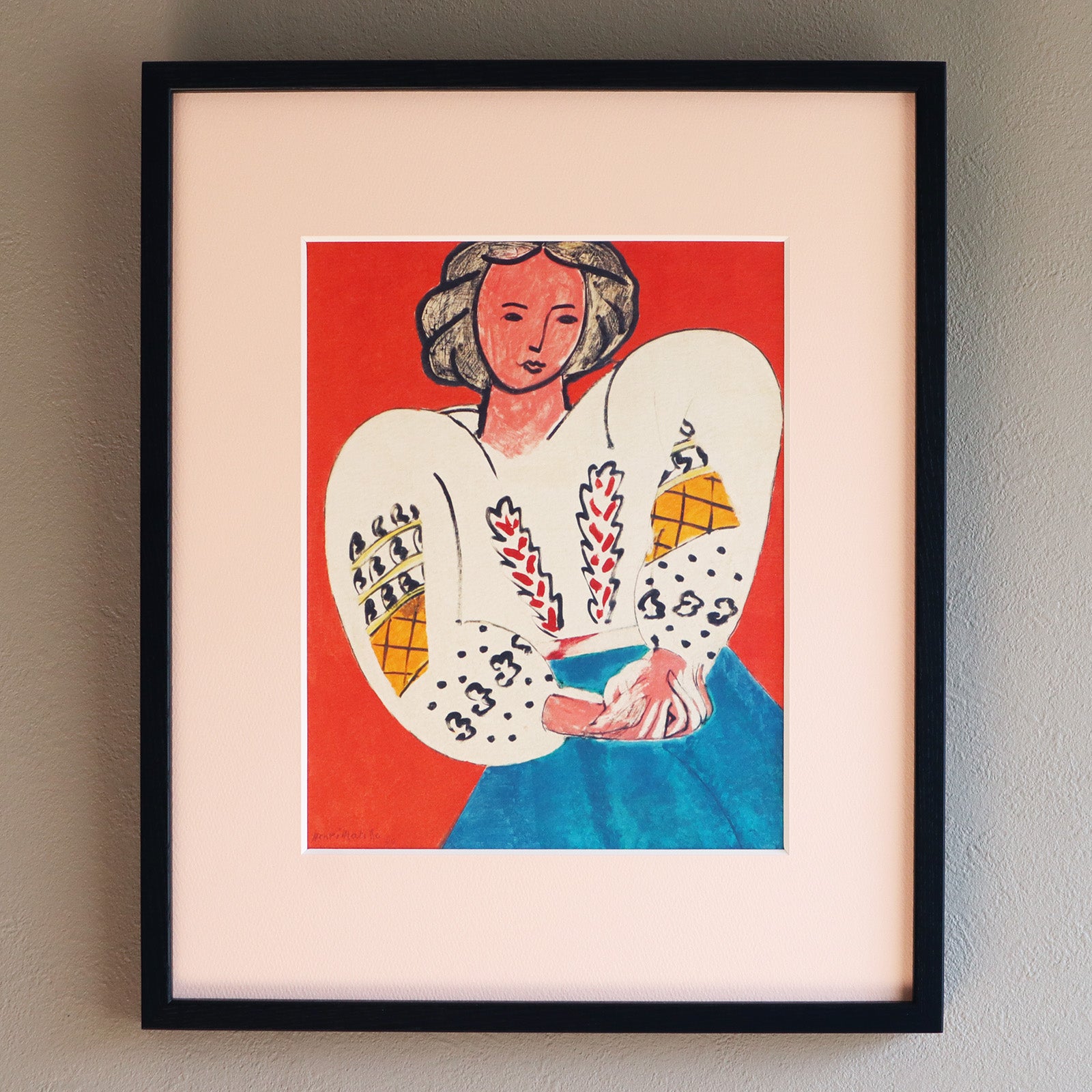 アンリ・マティス 「ルーマニアのブラウス」アートポスター（フレーム