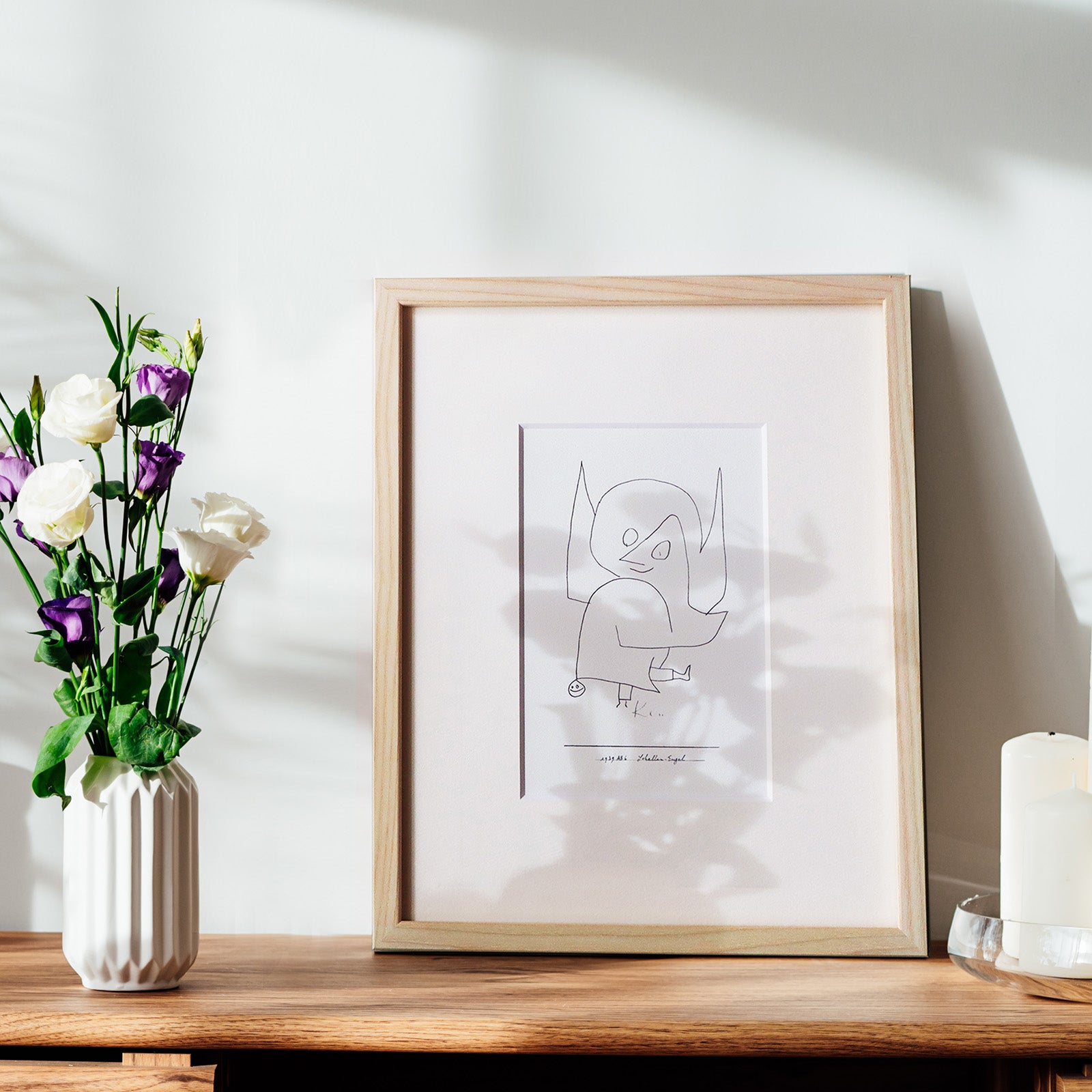 パウル・クレー 「忘れっぽい天使」 額付き ナチュラル枠 額縁付き