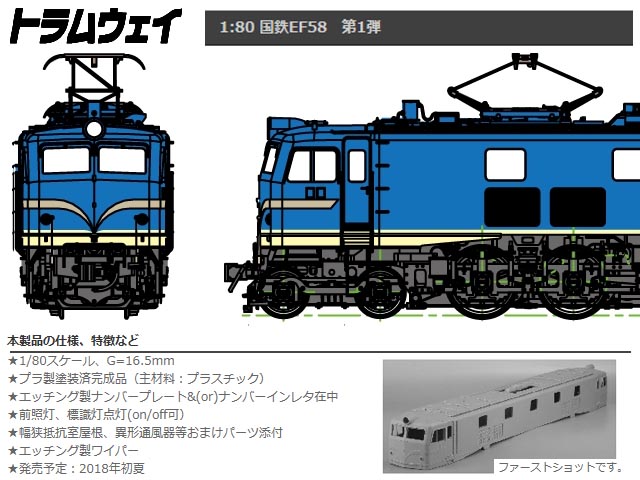 トラムウェイ EF58（小窓） ブルトレ色（下回り黒）