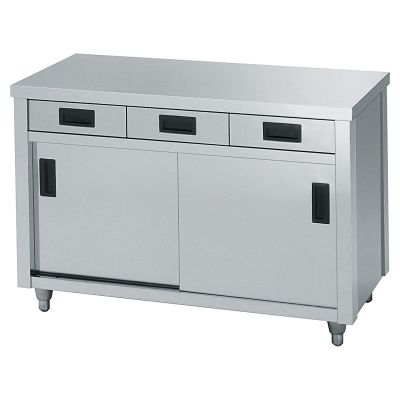 C(6920)マルゼン キャビネット作業台 両開き ステンレス 業務用 厨房