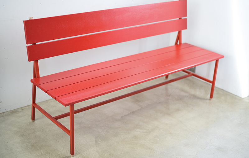 赤いベンチ 店舗用ベンチ(赤い背もたれと座面クッションセット) 張替え