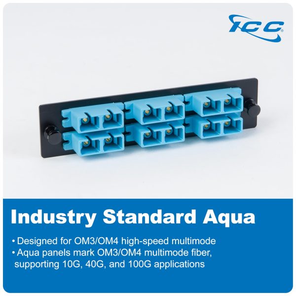 ICC SC-SC Fiber Optic Adapter Panel, LGX Compatible, 12 Fibers
