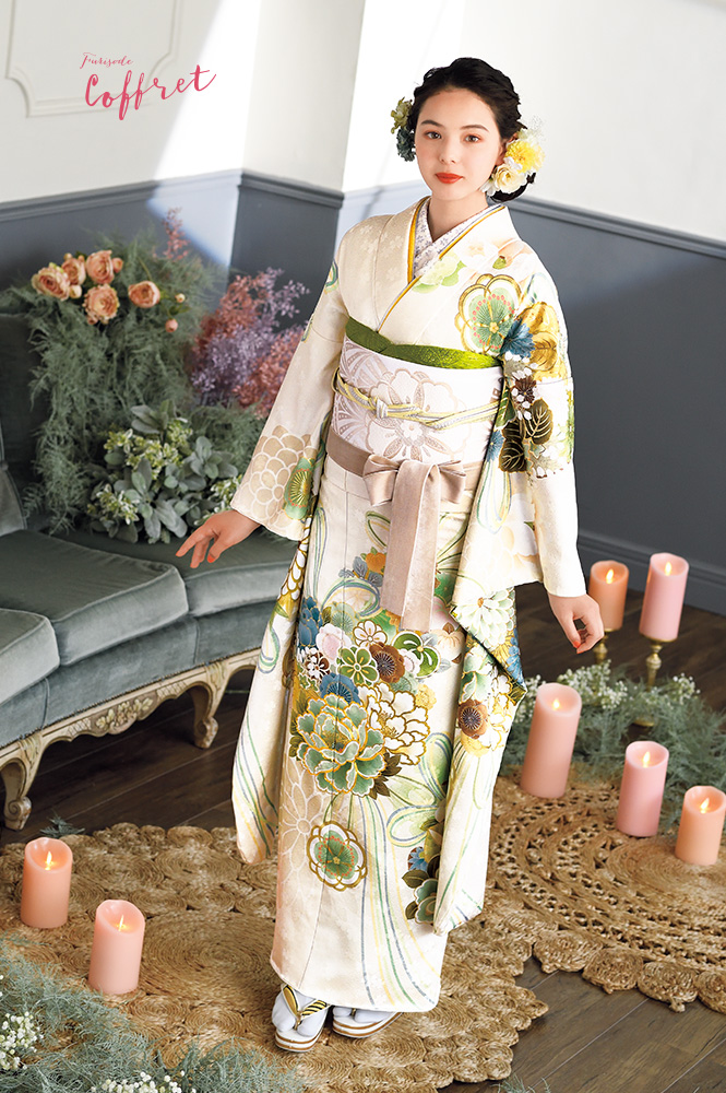 振袖 豪華 銀通し 刺繍 紋意匠 薔薇 身丈162cm 撥水加工済 【公式通販】