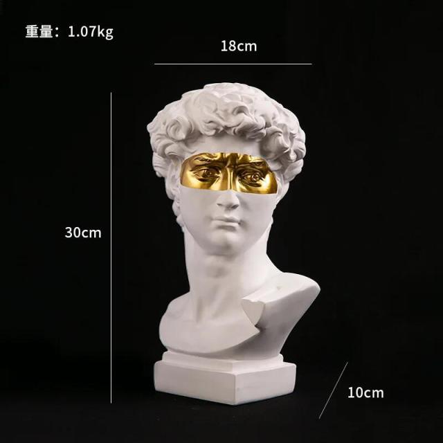 ミケランジェロ作ダビデ胸像ゴールデンライン現代抽象芸術バスト彫刻