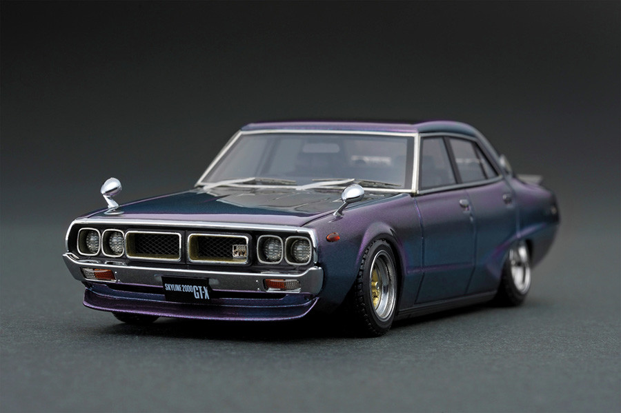 IG1096 1/43 Skyline 2000 GT-X (GC110) Metallic Purple / Green