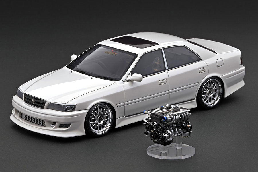 IG3313 1/18 VERTEX JZX100 Chaser Pearl White With Engine | LINE UP