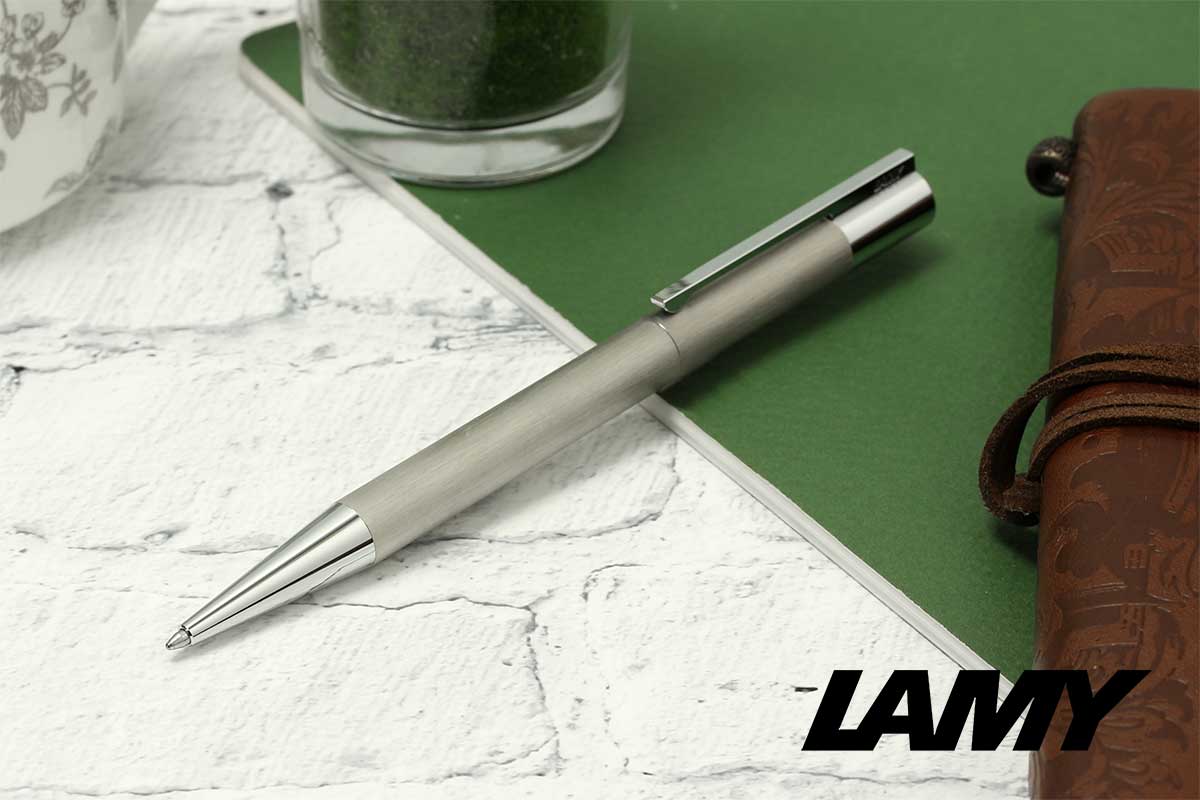 LAMY シルバーボールペン メタル Lamy Logo Ballpoint Pen in Brushed