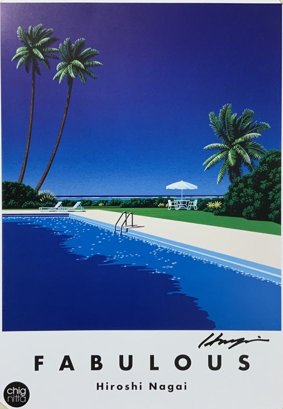 HIROSHI NAGAI POOL SIDE 永井博 B2ポスター 永井博 B2ポスター