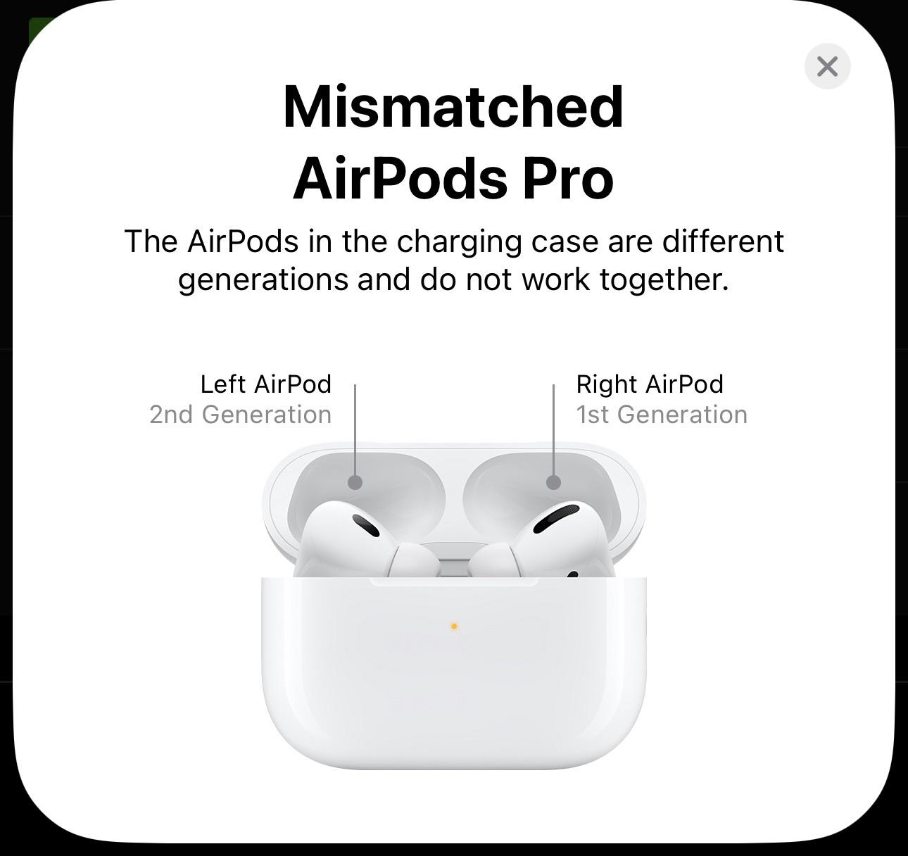 修理されたAirPods Pro 2 不一致のAirPods Pro通知 : r/airpods