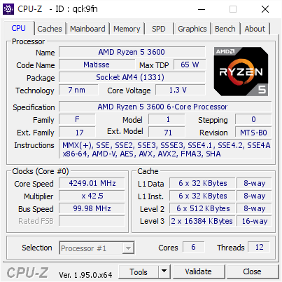 Ryzen 5 3600 4.25GHz @ 1.3V 👌👌 : r/Amd