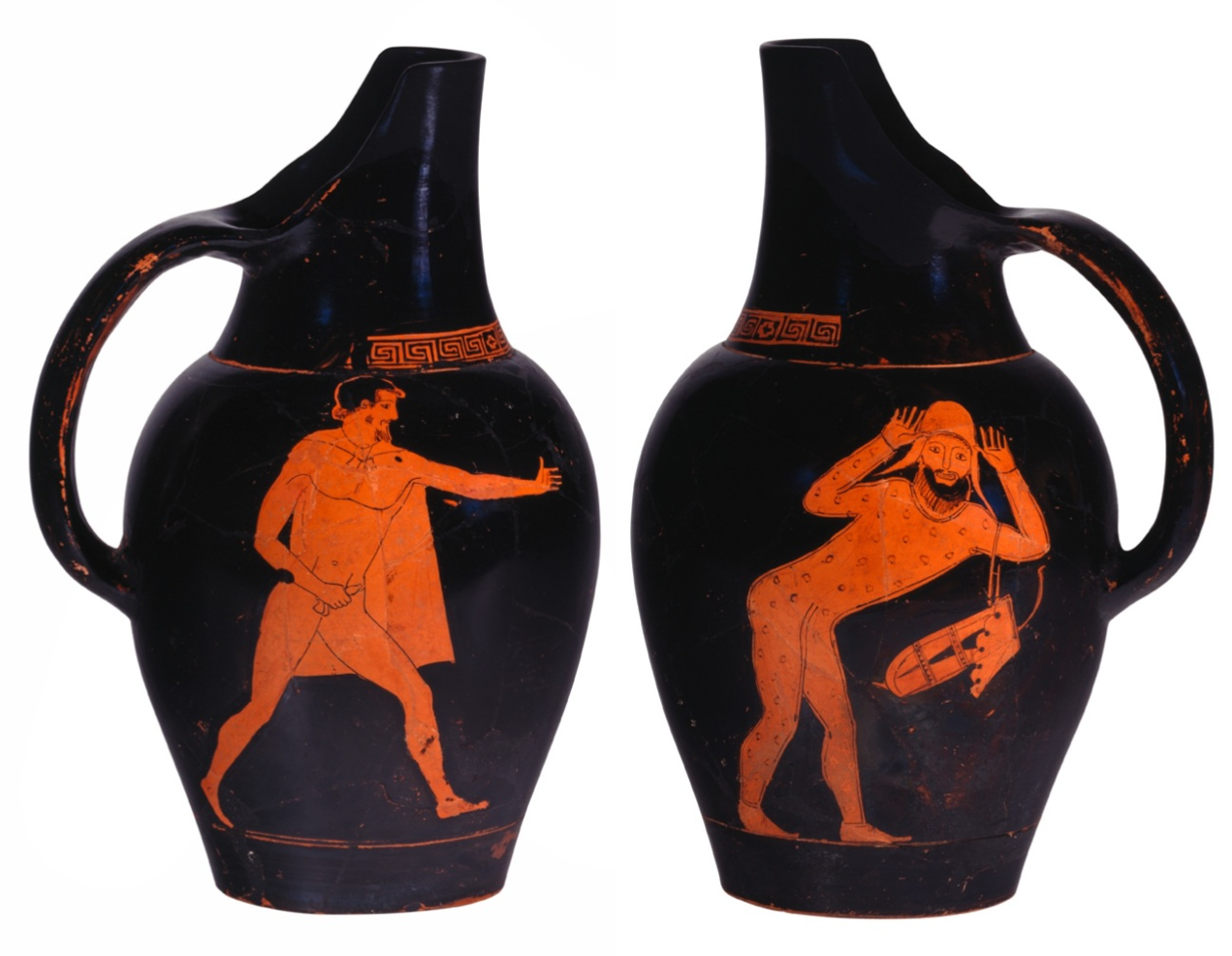 紀元前460年頃、ギリシャで作られたエウリュメドン壺。壺の碑文には