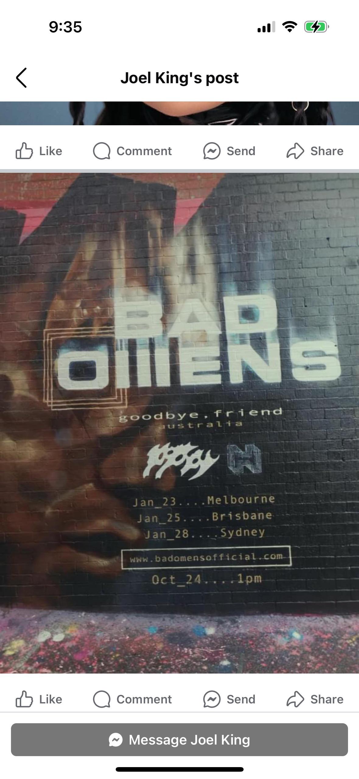 Bad omens Australia tour : r/triplej