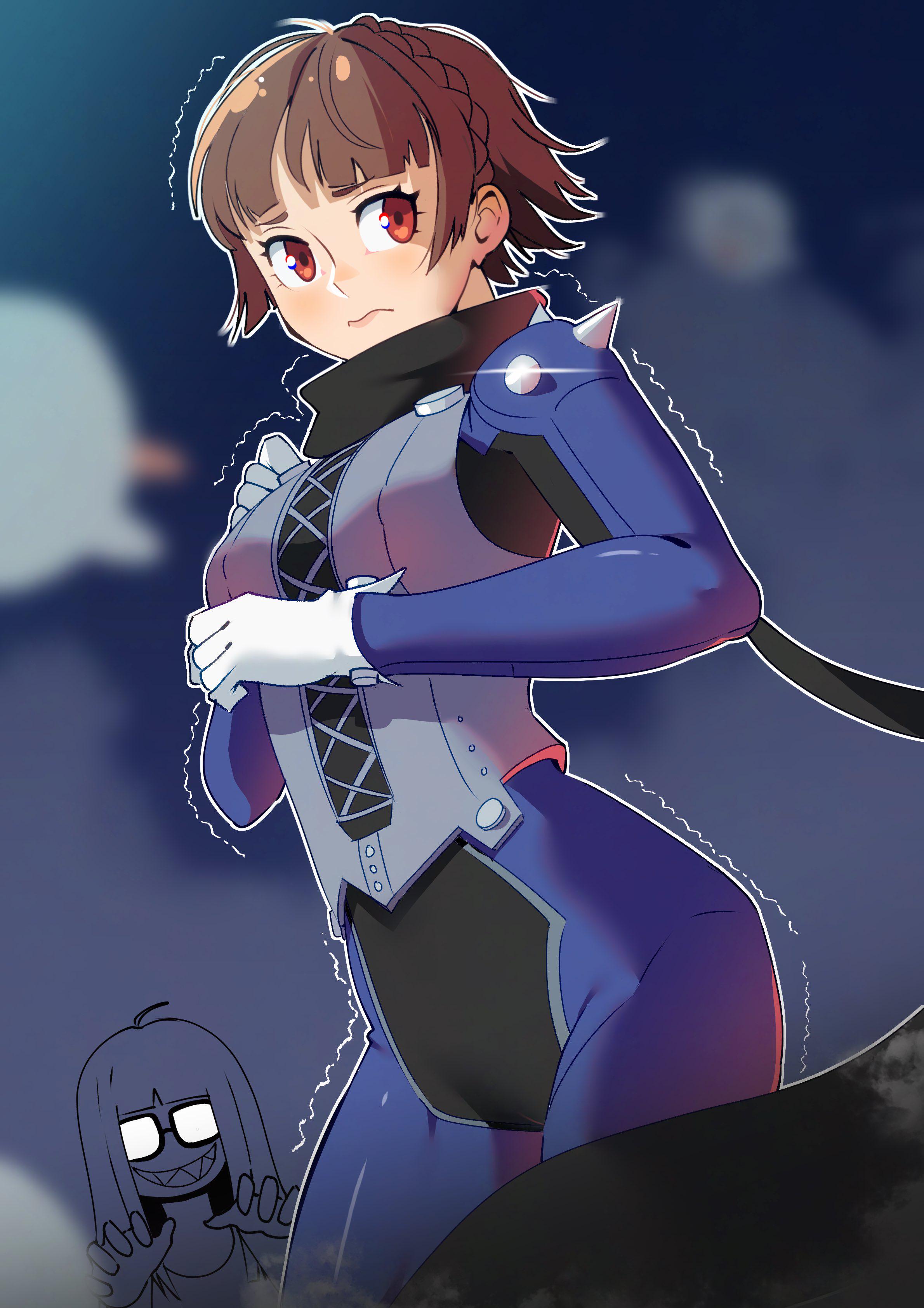 Spooked Makoto by @GJH_1_ : r/PERSoNA