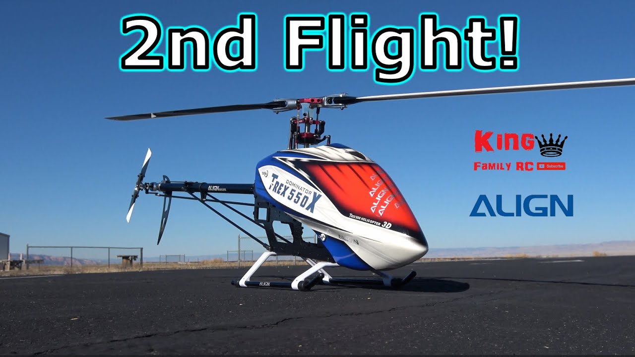 Align Trex 550X Dominator 2nd Flight! - Higher Head Speed - Tail