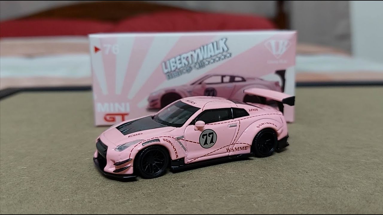 MINI GT 1/64 Diecast - LB WORKS Nissan GT-R (R35) Pink Pig - YouTube