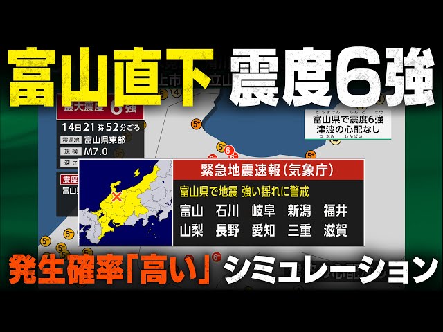 横揺れの地震 Rolling Earthquake Simulation of shaking when