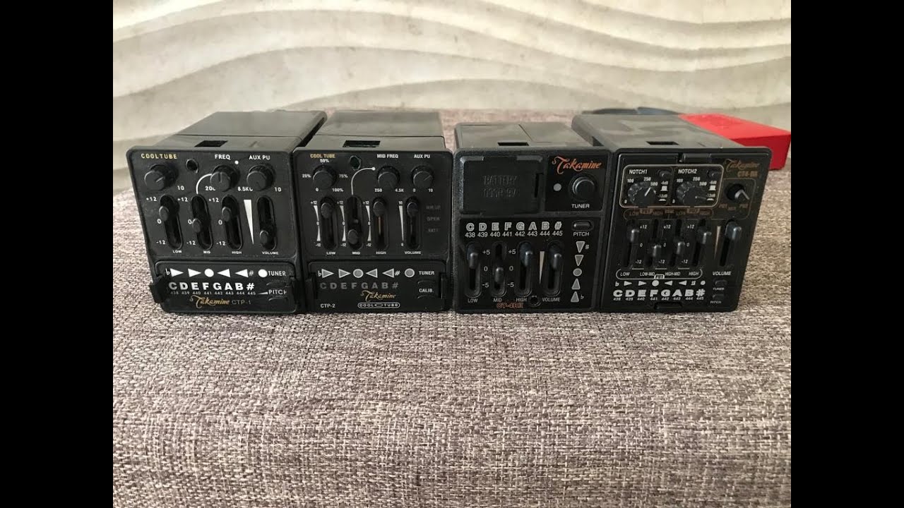 4 preamps Takamine (CTP1, CTP2, CT4 DX e CT4BII) test Takamine